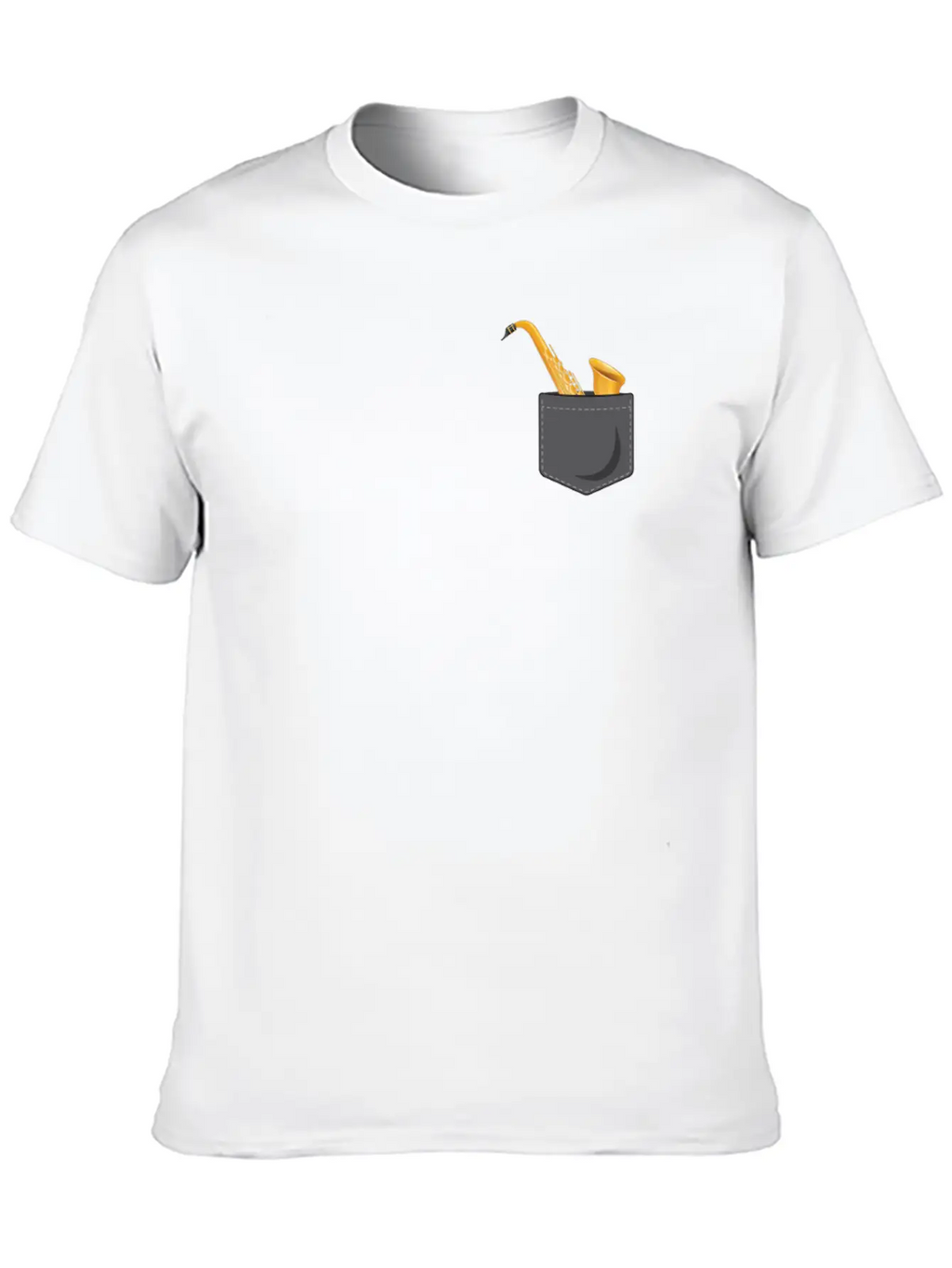 Saxophone Pocket Stylish Everyday T-Shirt – Unisex Basic Cotton Tee