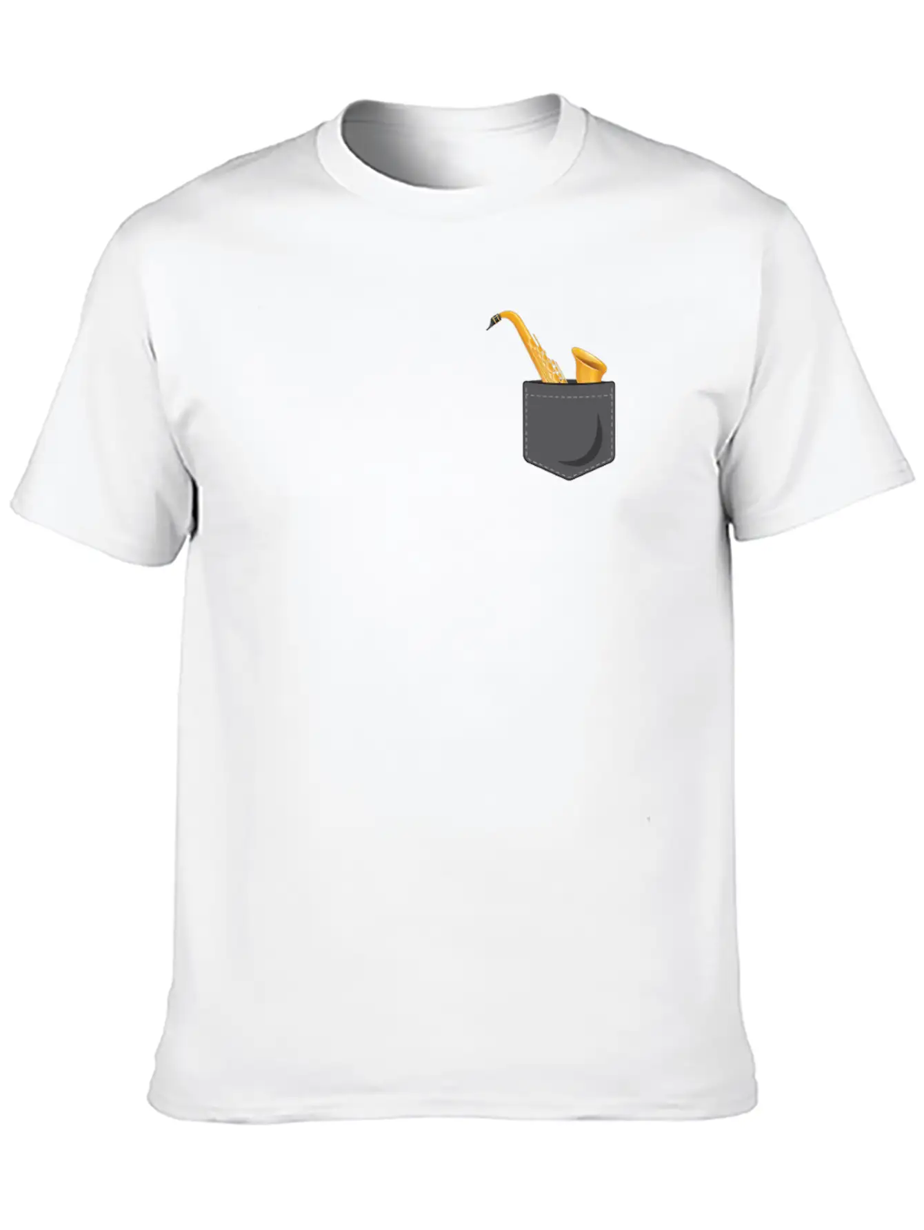 Saxophone Pocket Stylish Everyday T-Shirt – Unisex Basic Cotton Tee