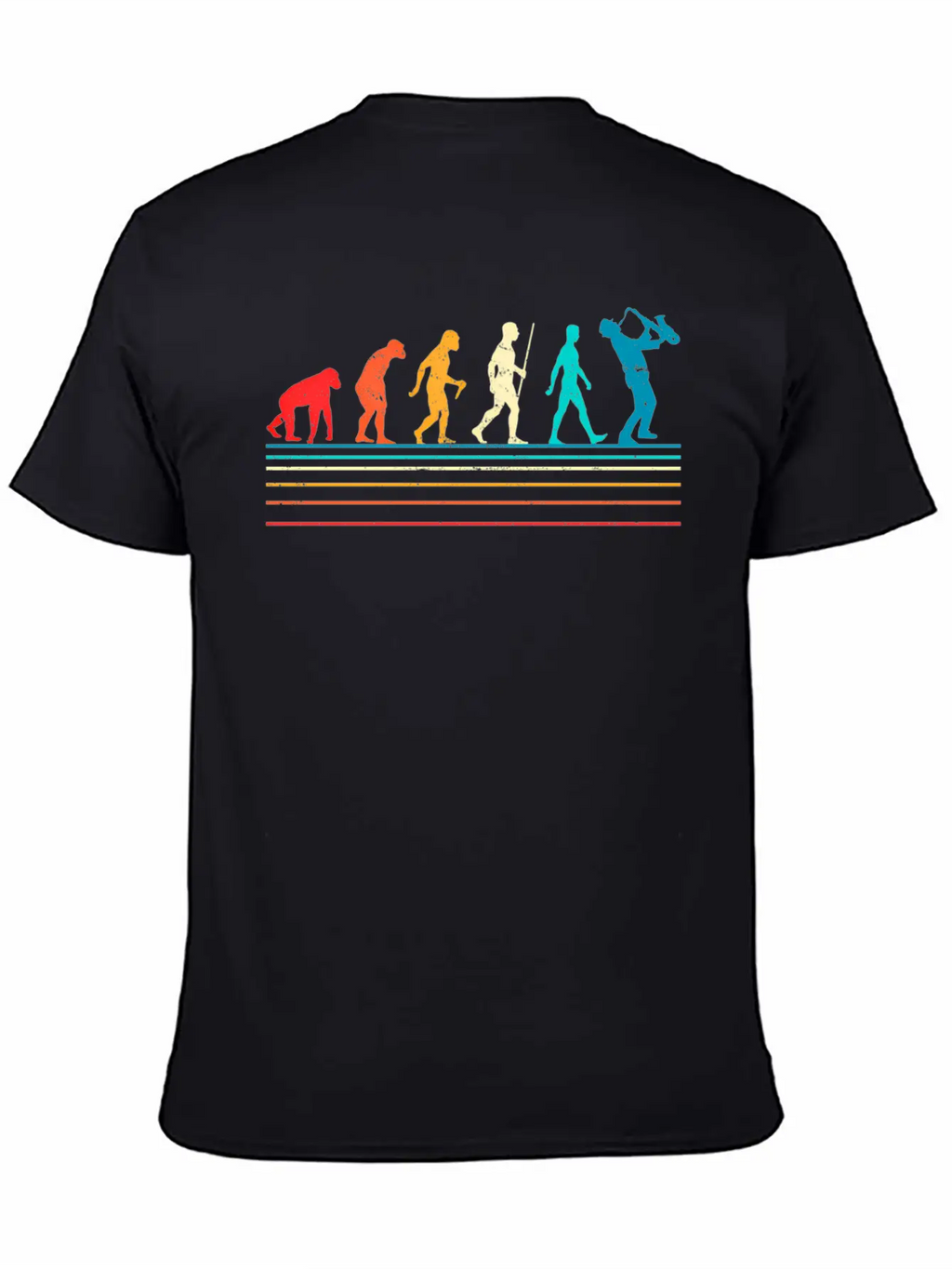 Saxophone Retro Vintage Evolution Of Breathable Soft Cotton T-Shirt – Timeless Casual Look