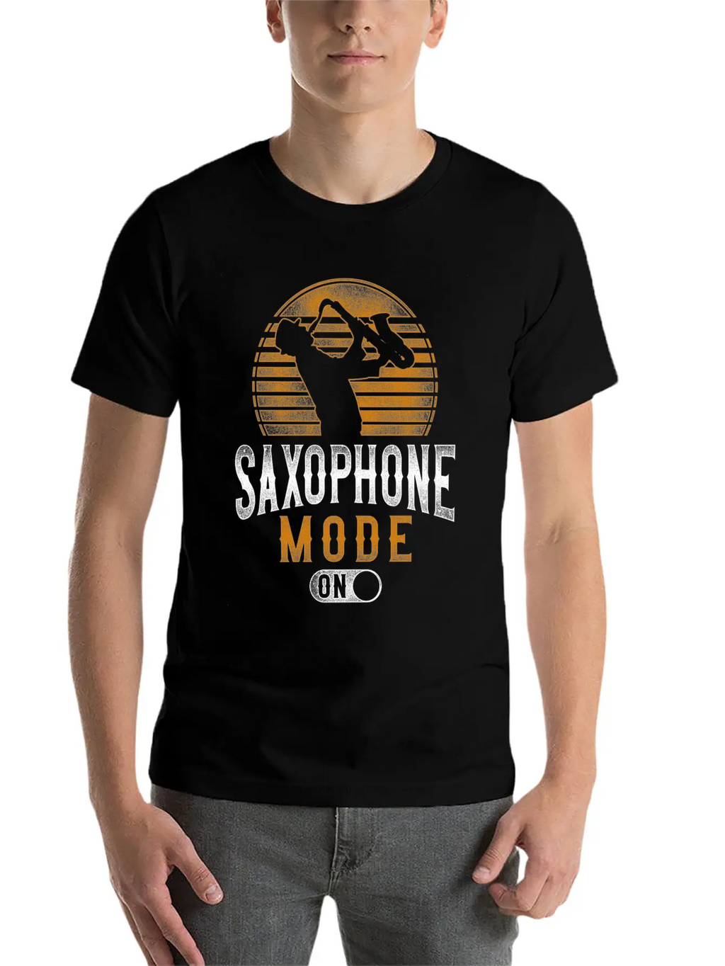 Saxophone Saxophone Mode On Unisex Short Sleeve Soft Cotton T-Shirt – Casual Everyday Wear