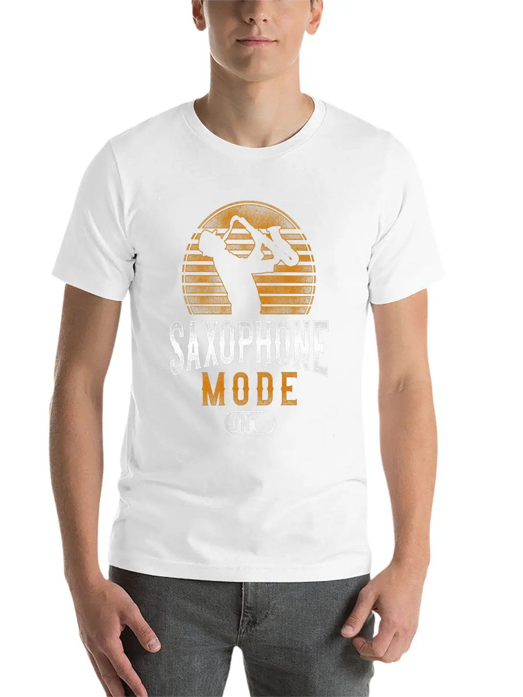 Saxophone Saxophone Mode On Unisex Short Sleeve Soft Cotton T-Shirt – Casual Everyday Wear