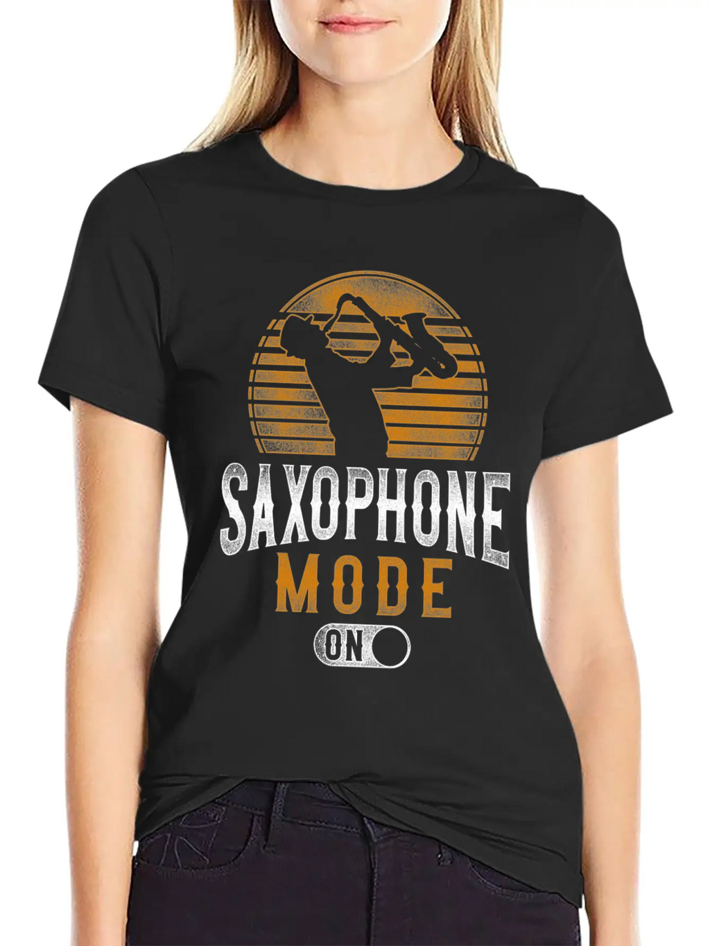 Saxophone Saxophone Mode On Unisex Short Sleeve Soft Cotton T-Shirt – Casual Everyday Wear