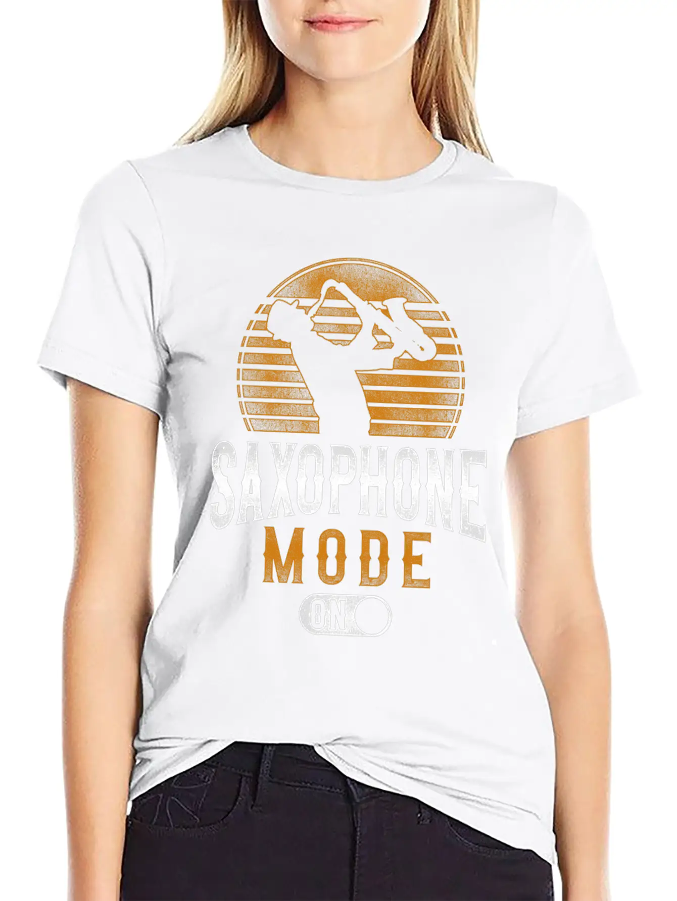 Saxophone Saxophone Mode On Unisex Short Sleeve Soft Cotton T-Shirt – Casual Everyday Wear