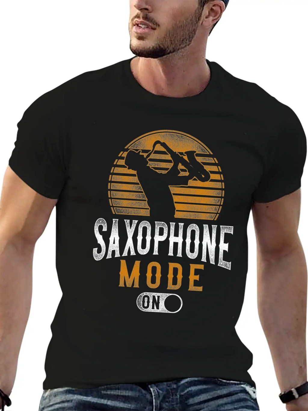 Saxophone Saxophone Mode On Unisex Short Sleeve Soft Cotton T-Shirt – Casual Everyday Wear