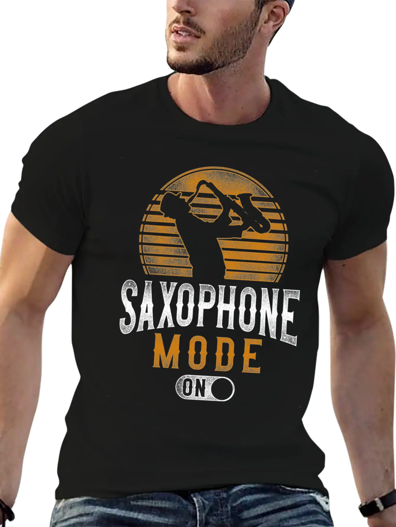 Saxophone Saxophone Mode On Unisex Short Sleeve Soft Cotton T-Shirt – Casual Everyday Wear