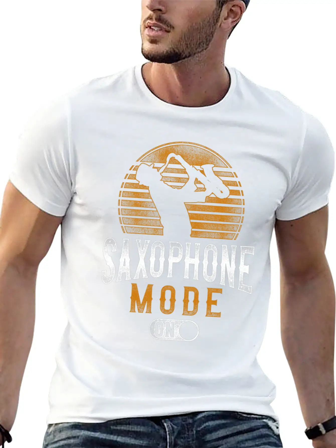 Saxophone Saxophone Mode On Unisex Short Sleeve Soft Cotton T-Shirt – Casual Everyday Wear