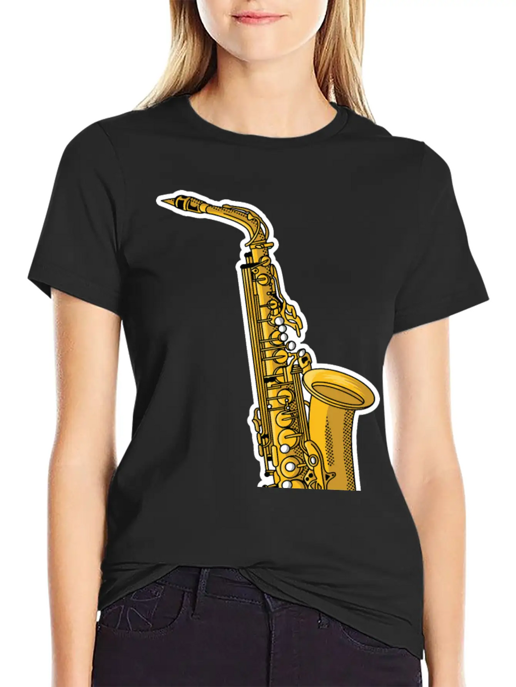 Saxophone - Wind Instrument Casual Graphic T-Shirt – Simple And Comfortable Daily Wear