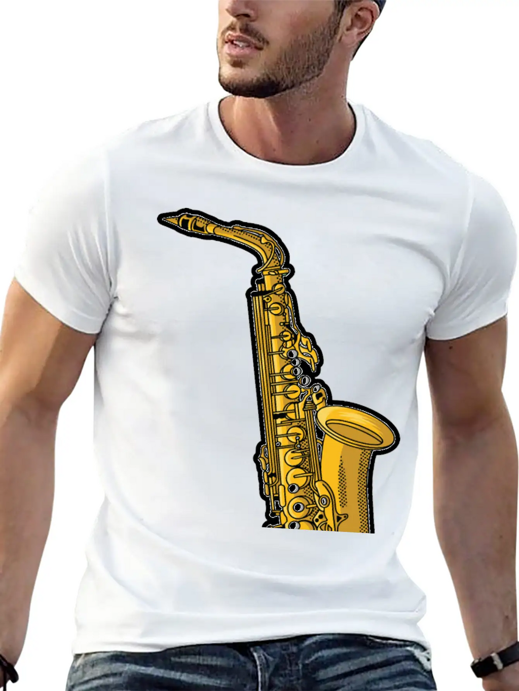 Saxophone - Wind Instrument Casual Graphic T-Shirt – Simple And Comfortable Daily Wear