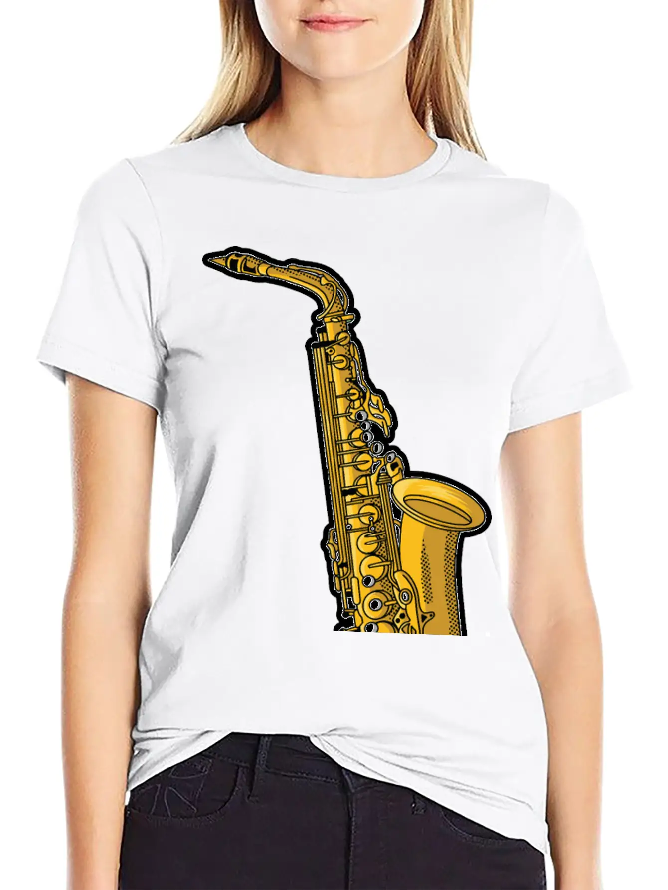Saxophone - Wind Instrument Casual Graphic T-Shirt – Simple And Comfortable Daily Wear
