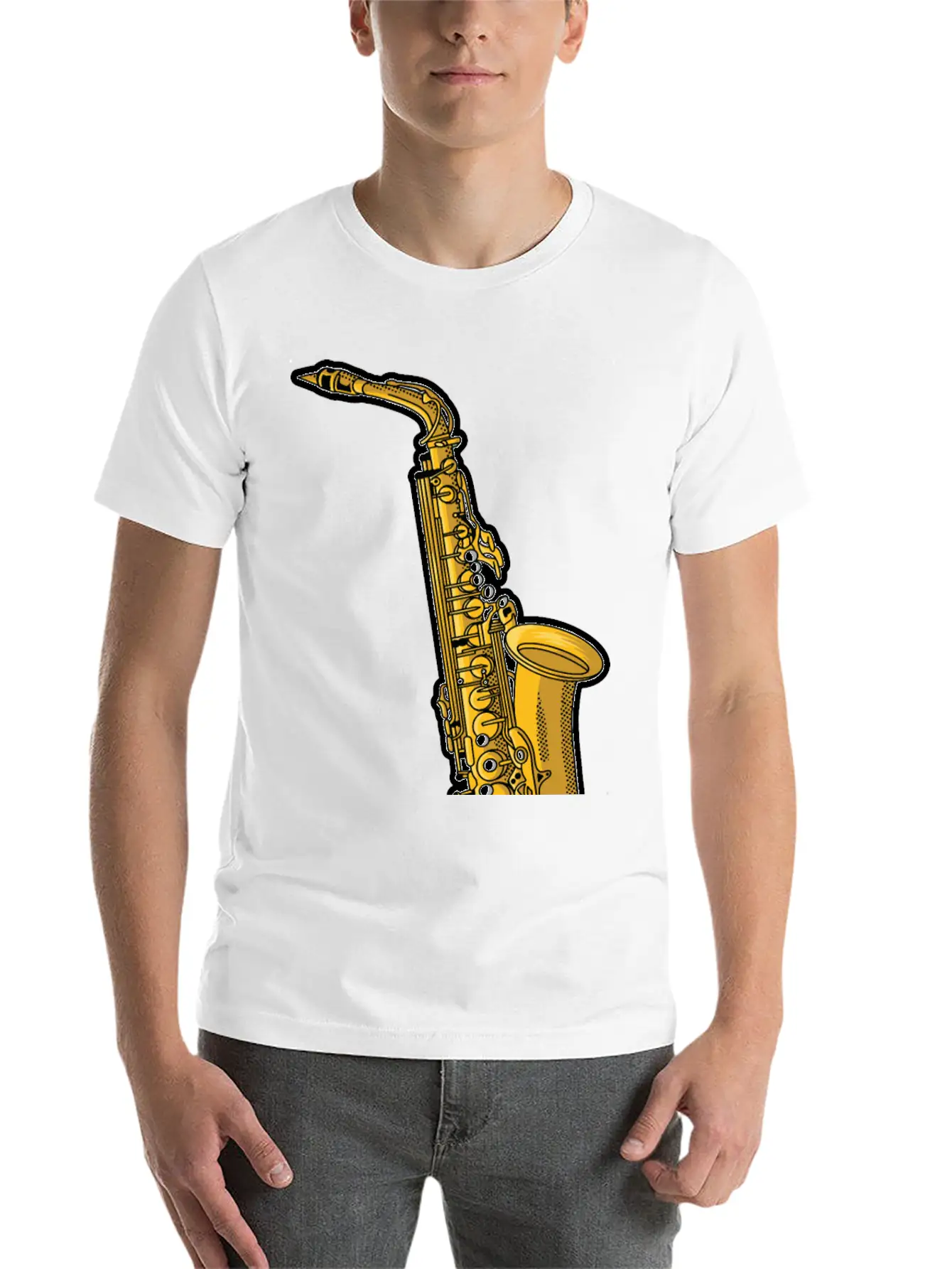 Saxophone - Wind Instrument Casual Graphic T-Shirt – Simple And Comfortable Daily Wear