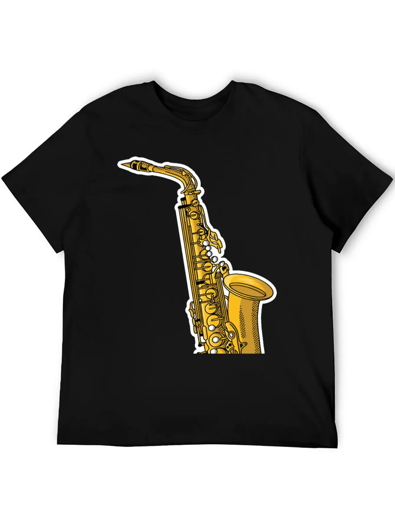 Saxophone - Wind Instrument Casual Graphic T-Shirt – Simple And Comfortable Daily Wear