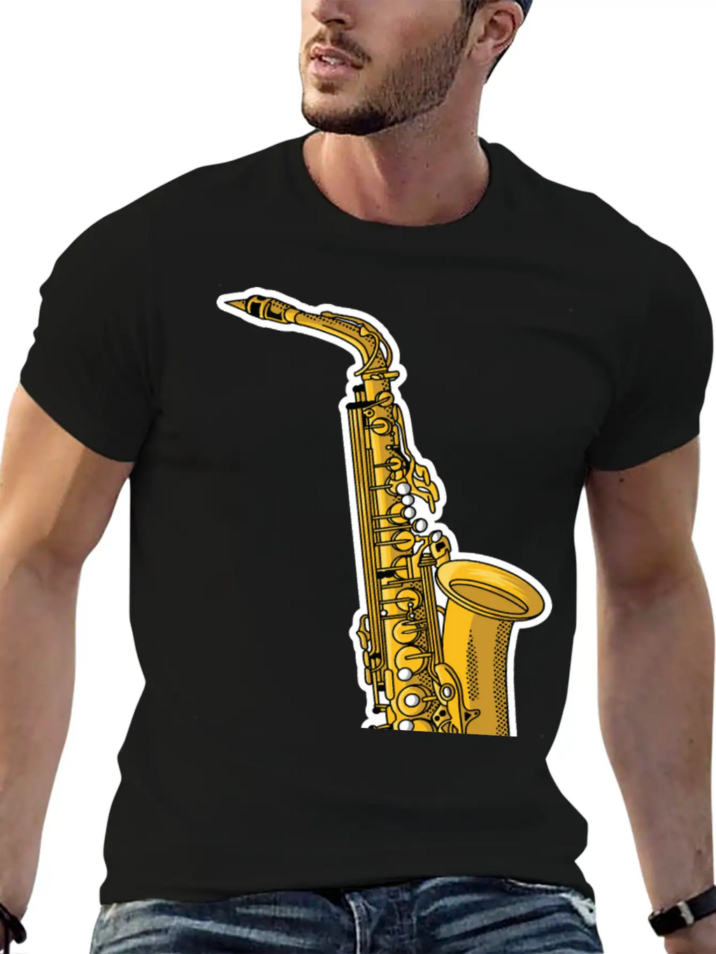 Saxophone - Wind Instrument Casual Graphic T-Shirt – Simple And Comfortable Daily Wear