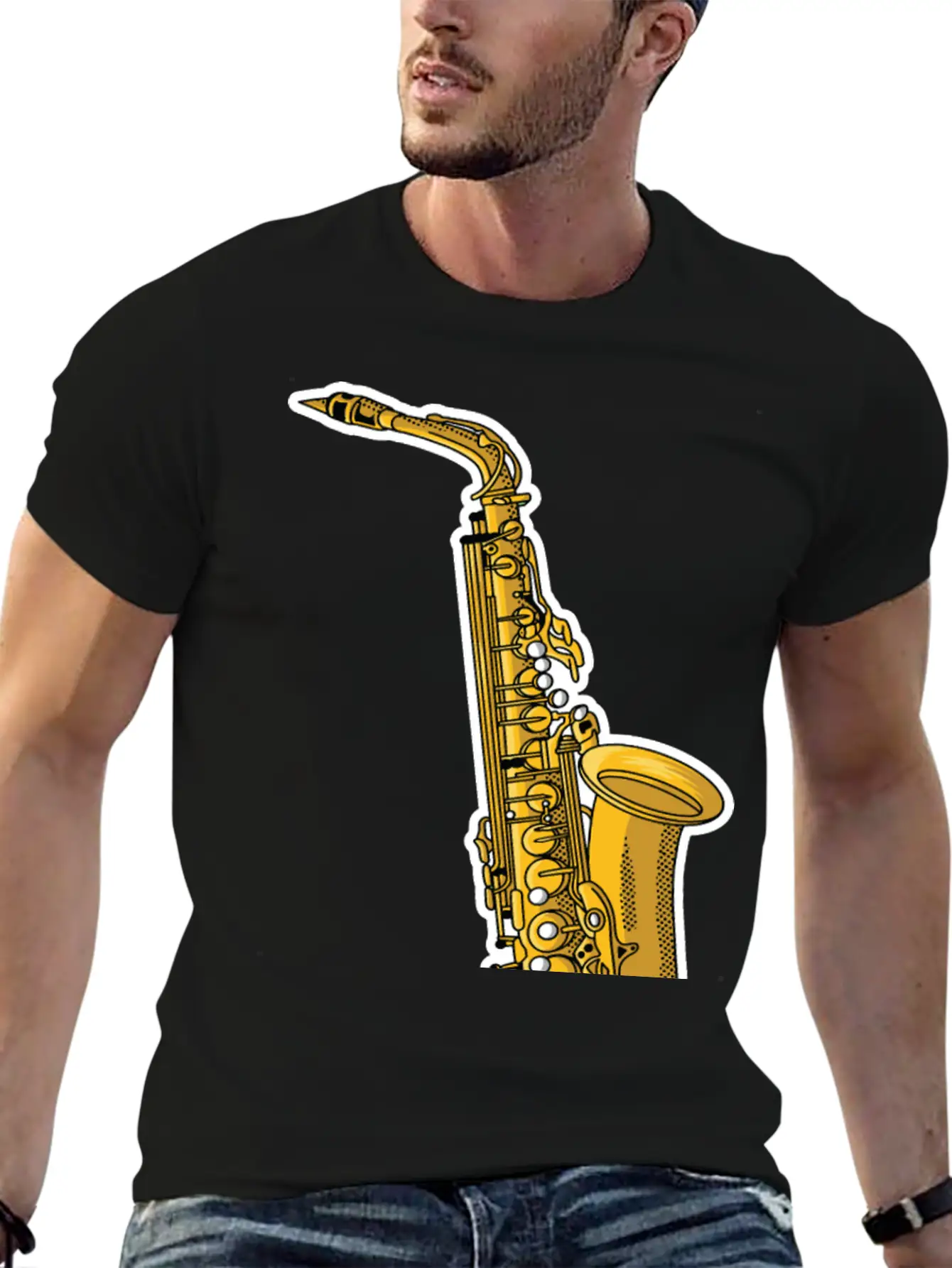 Saxophone - Wind Instrument Casual Graphic T-Shirt – Simple And Comfortable Daily Wear