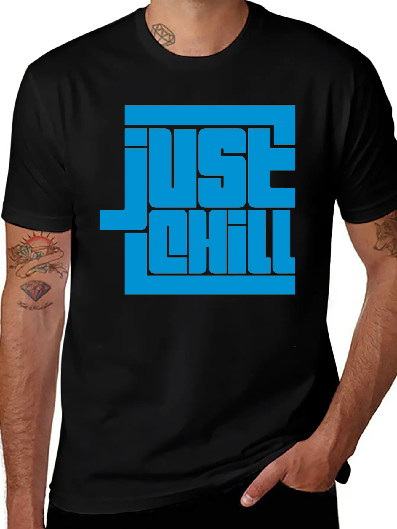 Saying Just Chill Logo Stylish Everyday T-Shirt – Unisex Basic Cotton Tee