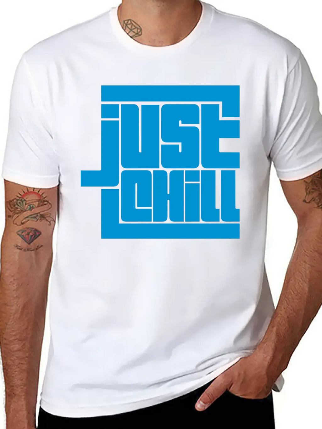 Saying Just Chill Logo Stylish Everyday T-Shirt – Unisex Basic Cotton Tee