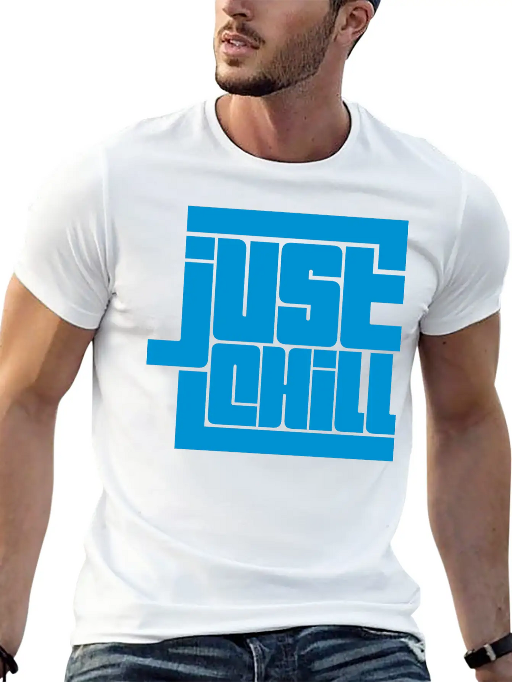 Saying Just Chill Logo Stylish Everyday T-Shirt – Unisex Basic Cotton Tee