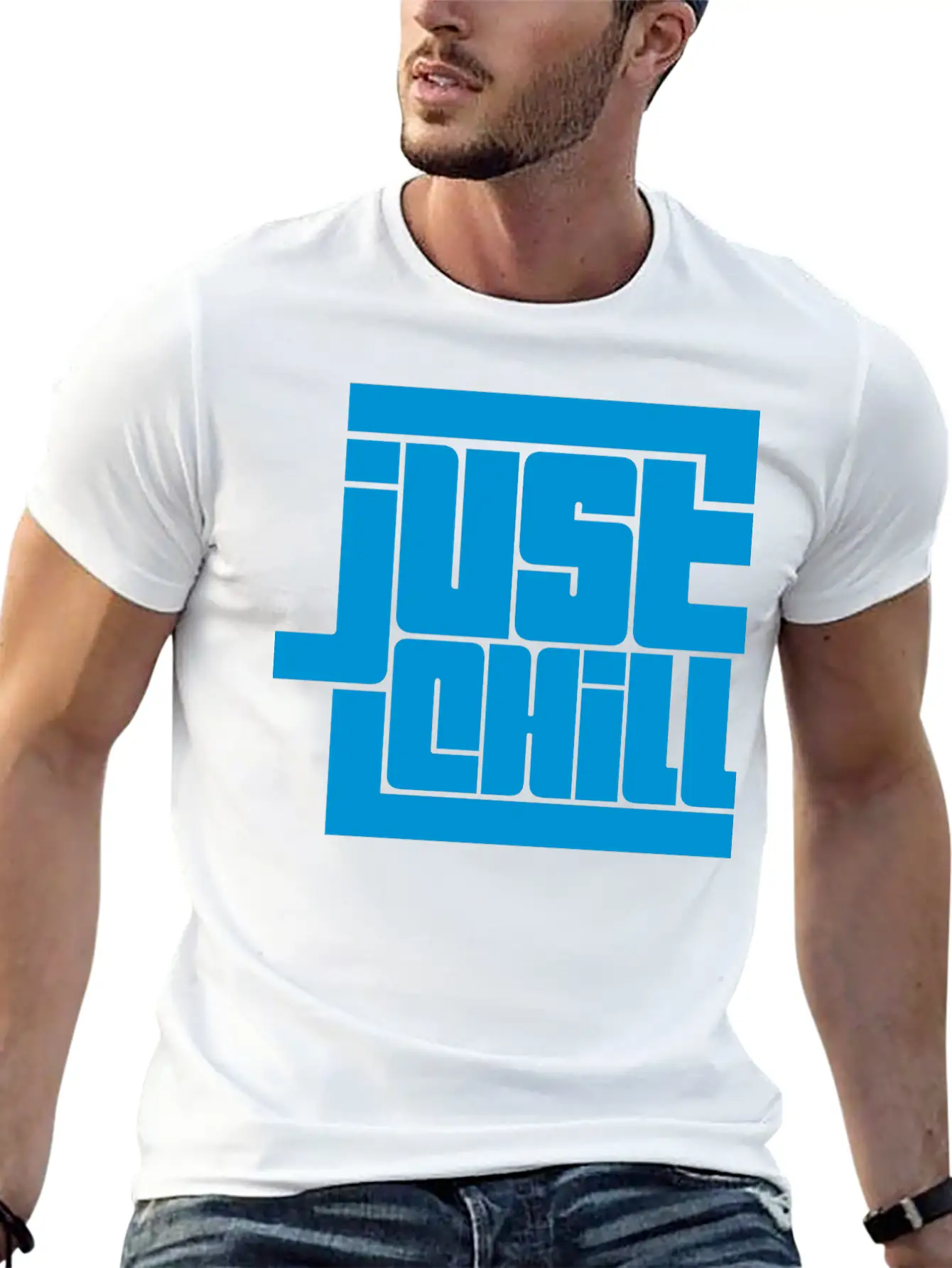 Saying Just Chill Logo Stylish Everyday T-Shirt – Unisex Basic Cotton Tee