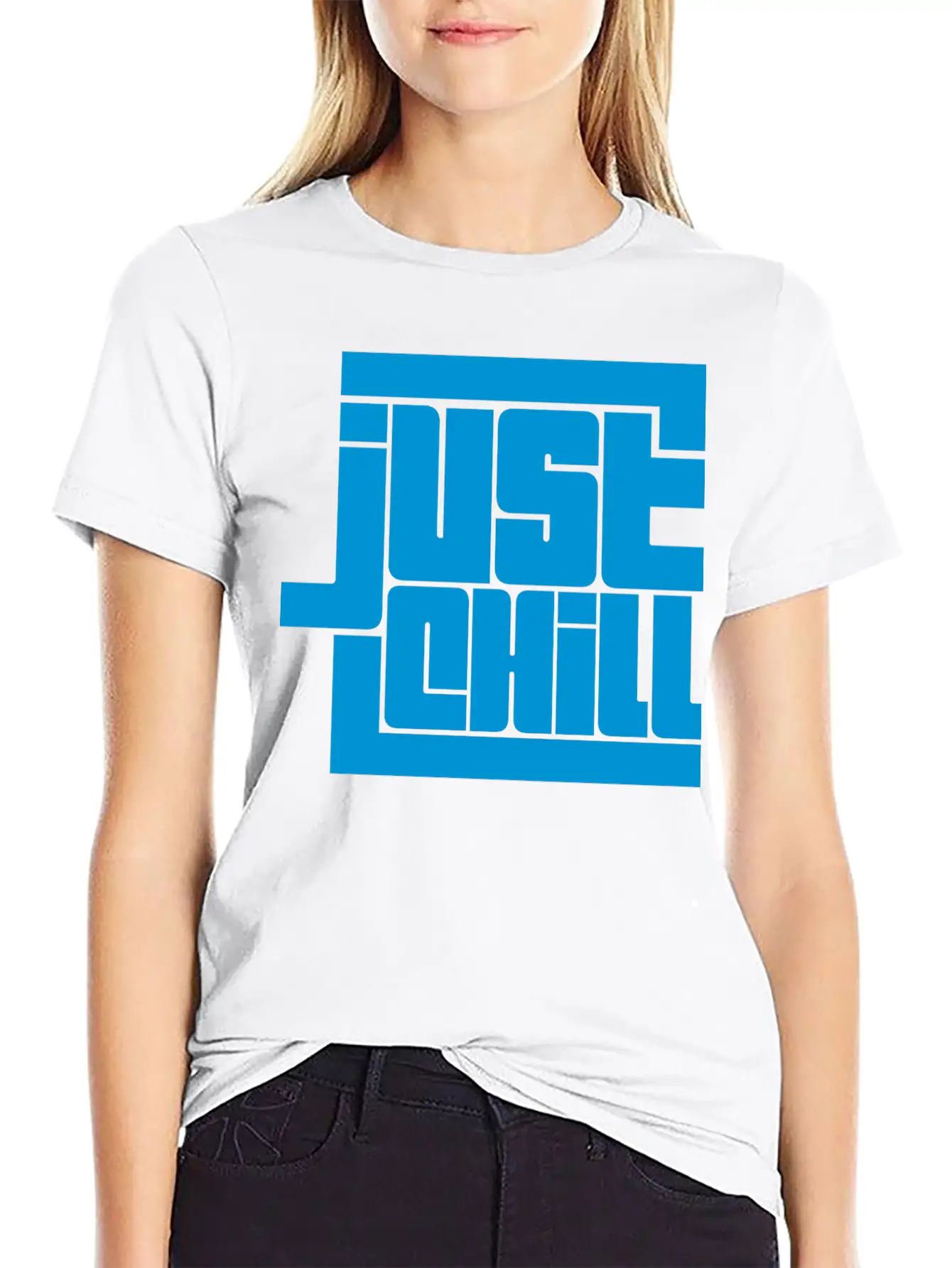 Saying Just Chill Logo Stylish Everyday T-Shirt – Unisex Basic Cotton Tee