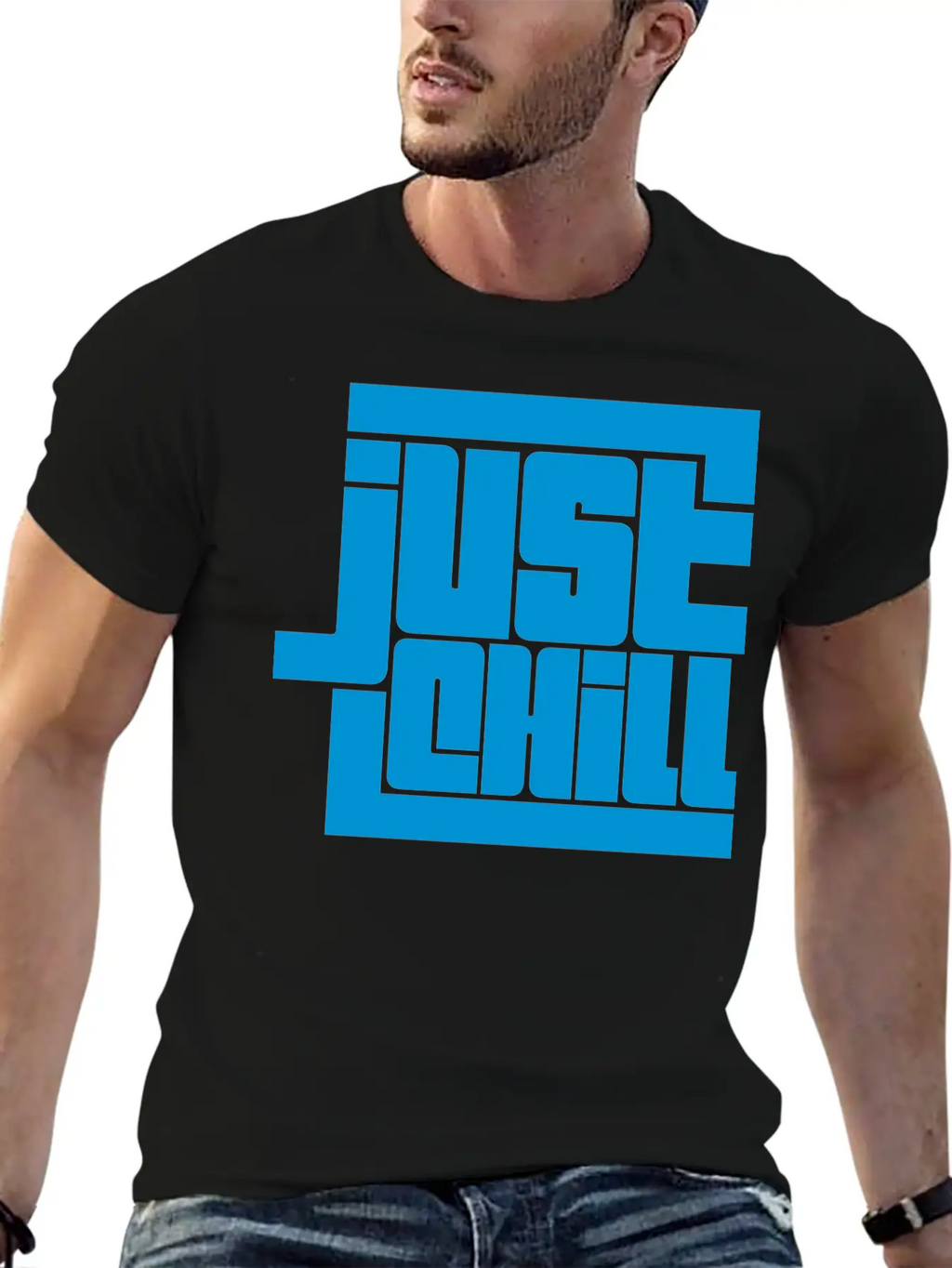 Saying Just Chill Logo Stylish Everyday T-Shirt – Unisex Basic Cotton Tee