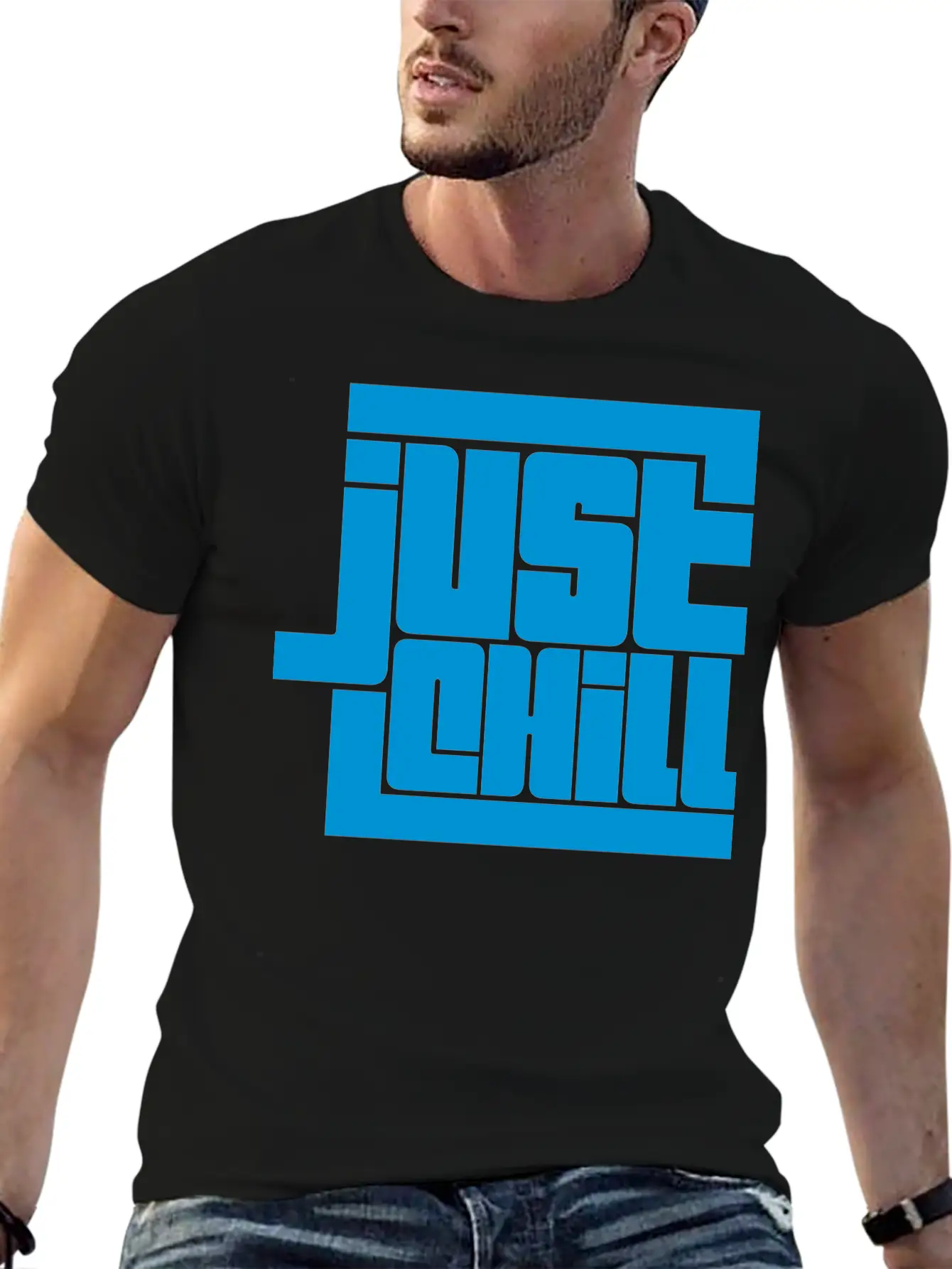 Saying Just Chill Logo Stylish Everyday T-Shirt – Unisex Basic Cotton Tee