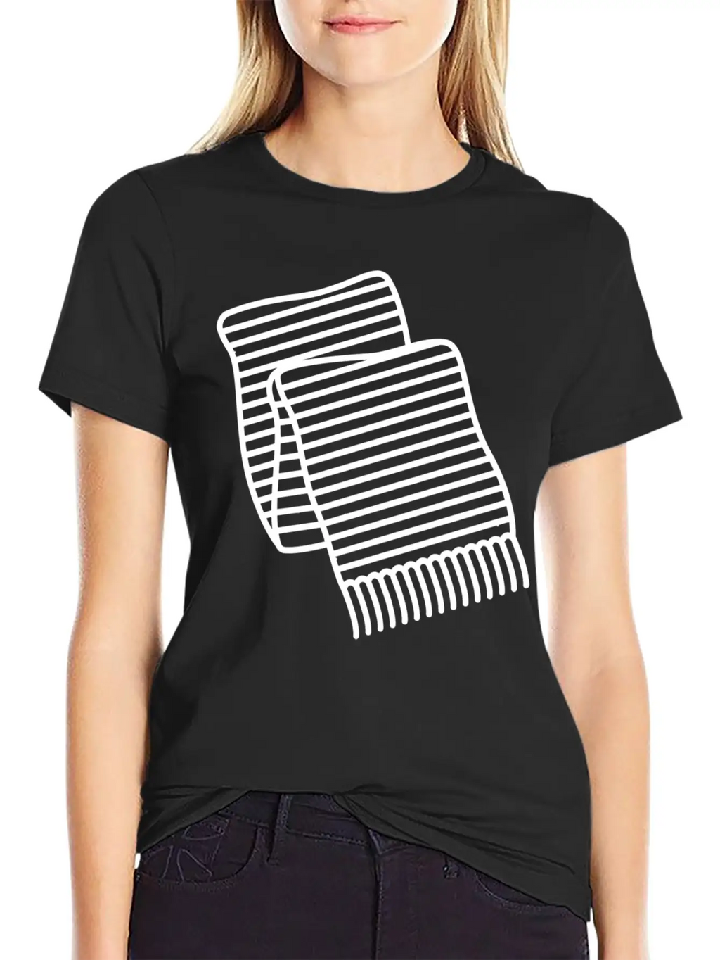 Scarf Cloth Accessory Cold Winter Icon Breathable Soft Cotton T-Shirt – Timeless Casual Look