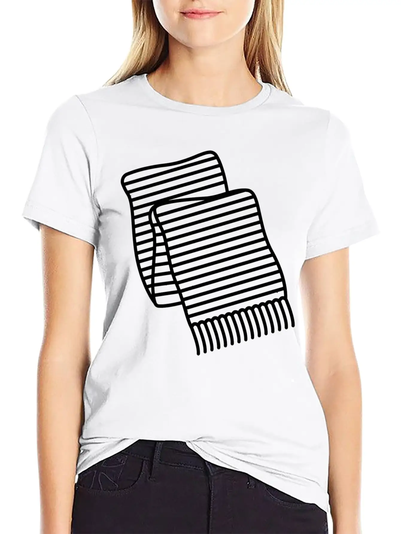 Scarf Cloth Accessory Cold Winter Icon Breathable Soft Cotton T-Shirt – Timeless Casual Look