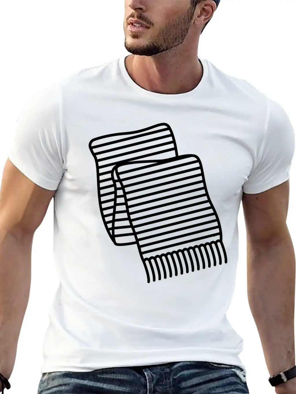 Scarf Cloth Accessory Cold Winter Icon Breathable Soft Cotton T-Shirt – Timeless Casual Look
