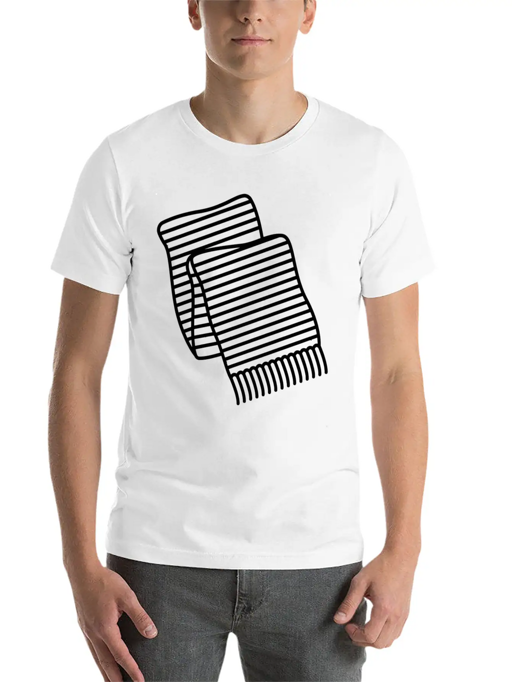 Scarf Cloth Accessory Cold Winter Icon Breathable Soft Cotton T-Shirt – Timeless Casual Look