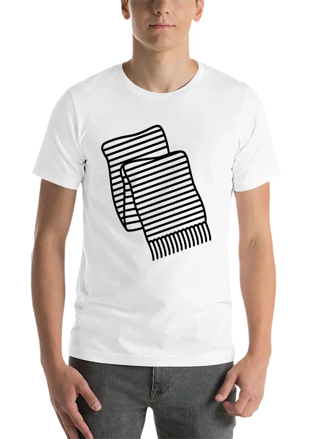 Scarf Cloth Accessory Cold Winter Icon Breathable Soft Cotton T-Shirt – Timeless Casual Look