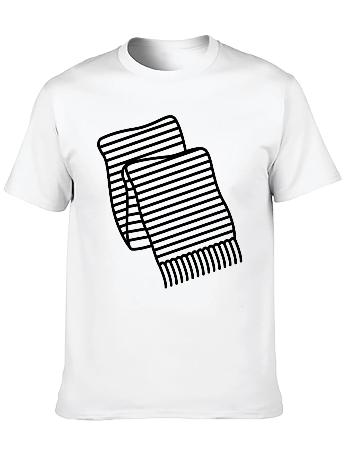Scarf Cloth Accessory Cold Winter Icon Breathable Soft Cotton T-Shirt – Timeless Casual Look