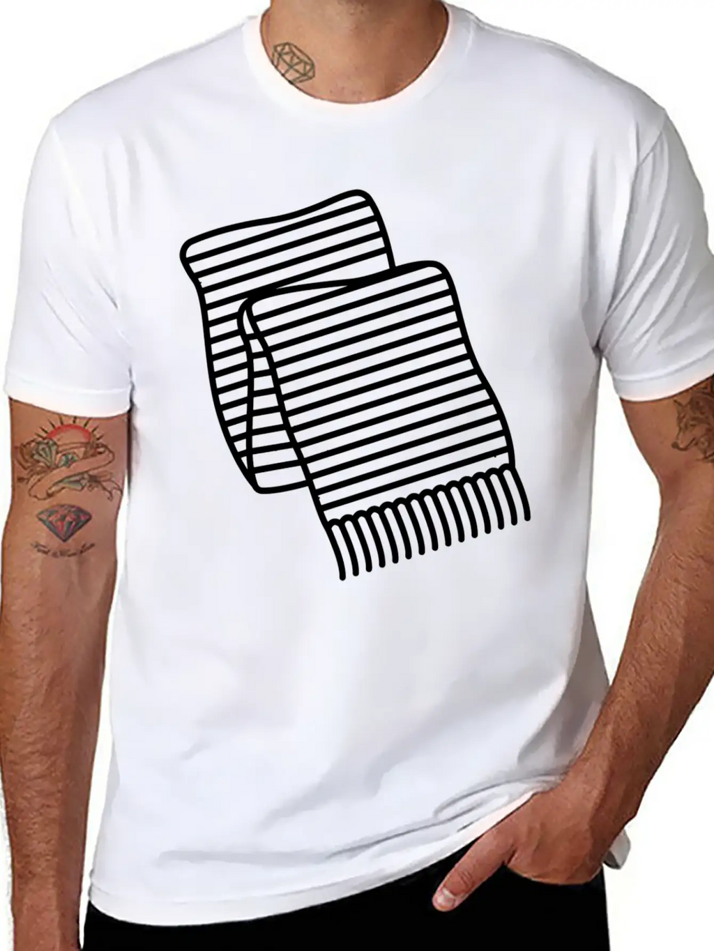 Scarf Cloth Accessory Cold Winter Icon Breathable Soft Cotton T-Shirt – Timeless Casual Look