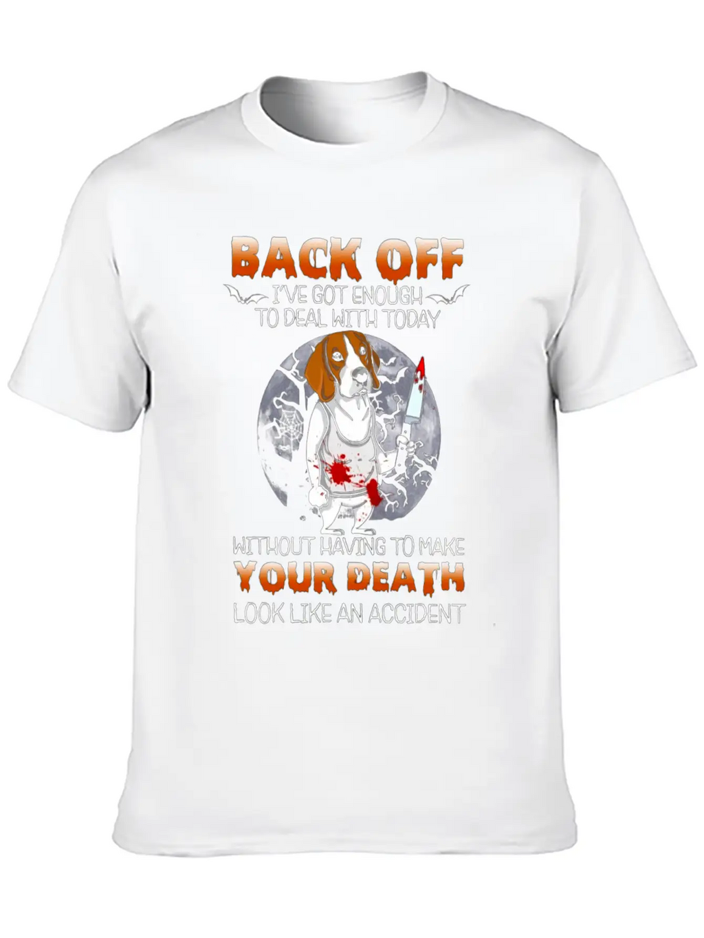 Scary Moon Dog With Scary Face Stylish Everyday T-Shirt – Unisex Basic Cotton Tee