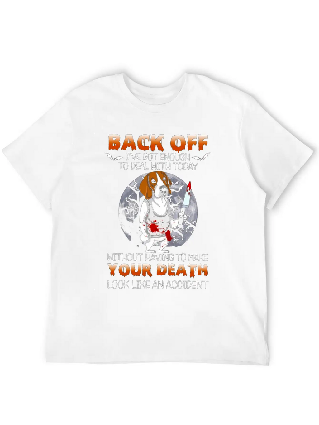 Scary Moon Dog With Scary Face Stylish Everyday T-Shirt – Unisex Basic Cotton Tee