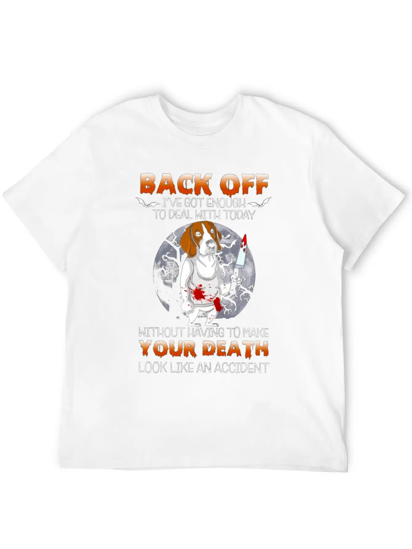 Scary Moon Dog With Scary Face Stylish Everyday T-Shirt – Unisex Basic Cotton Tee