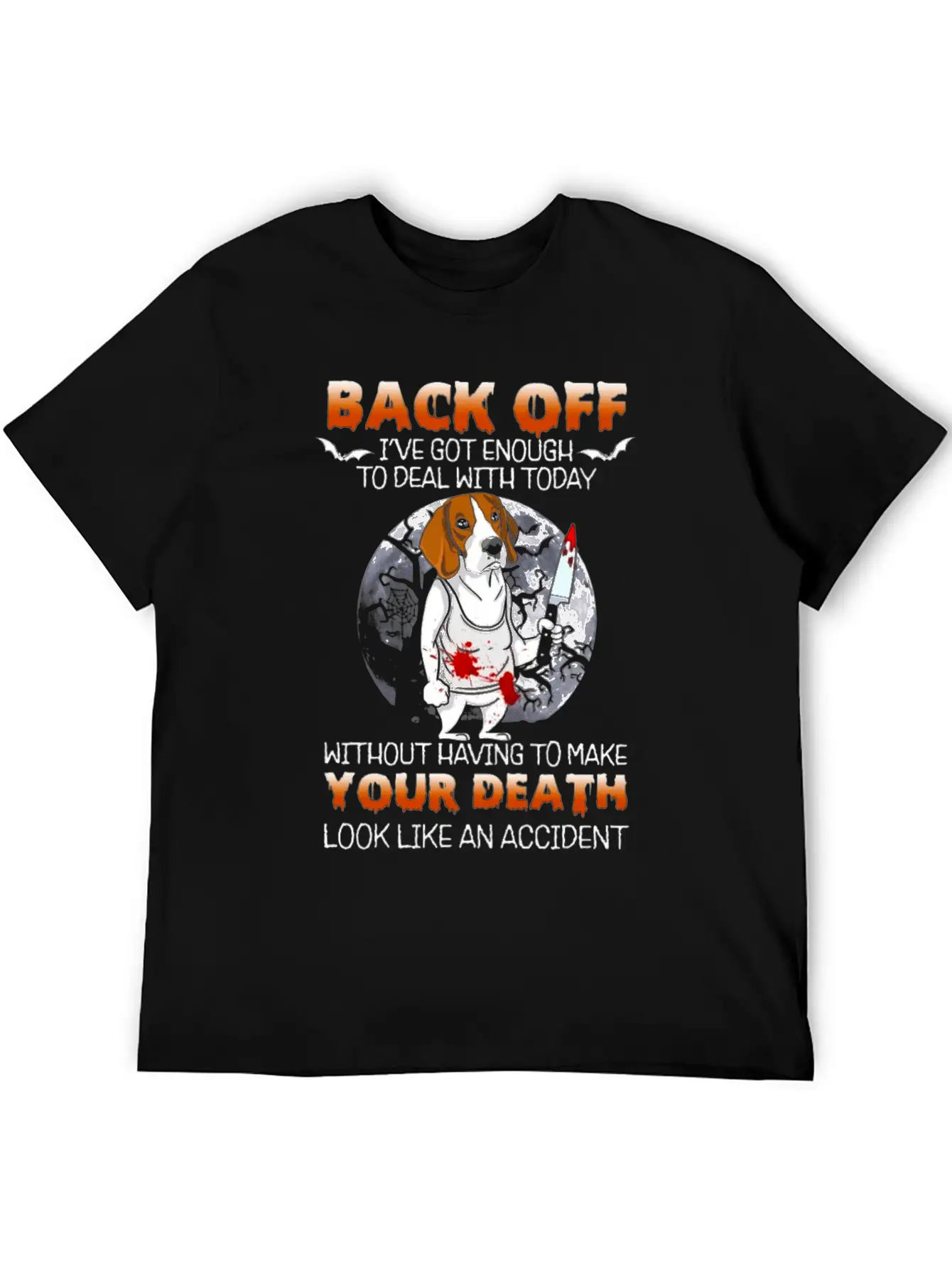 Scary Moon Dog With Scary Face Stylish Everyday T-Shirt – Unisex Basic Cotton Tee