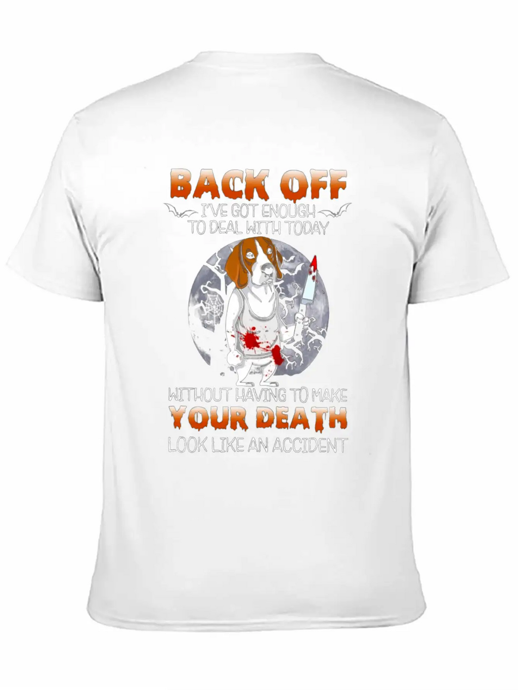 Scary Moon Dog With Scary Face Stylish Everyday T-Shirt – Unisex Basic Cotton Tee