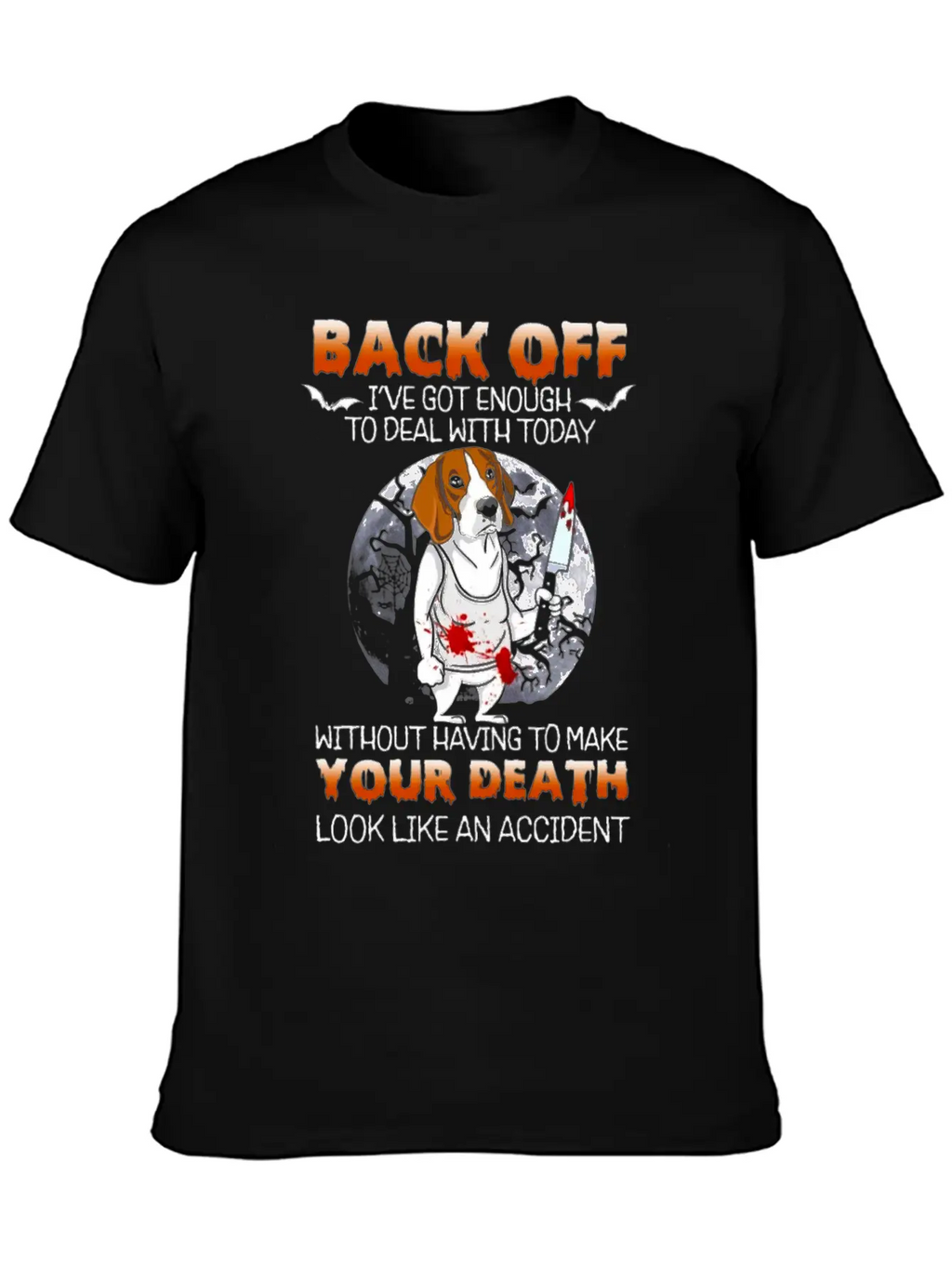 Scary Moon Dog With Scary Face Stylish Everyday T-Shirt – Unisex Basic Cotton Tee