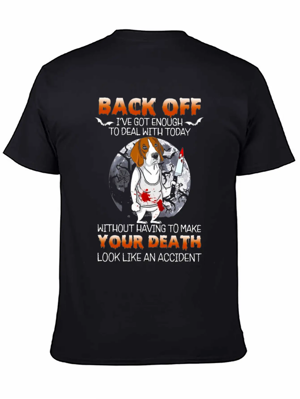 Scary Moon Dog With Scary Face Stylish Everyday T-Shirt – Unisex Basic Cotton Tee