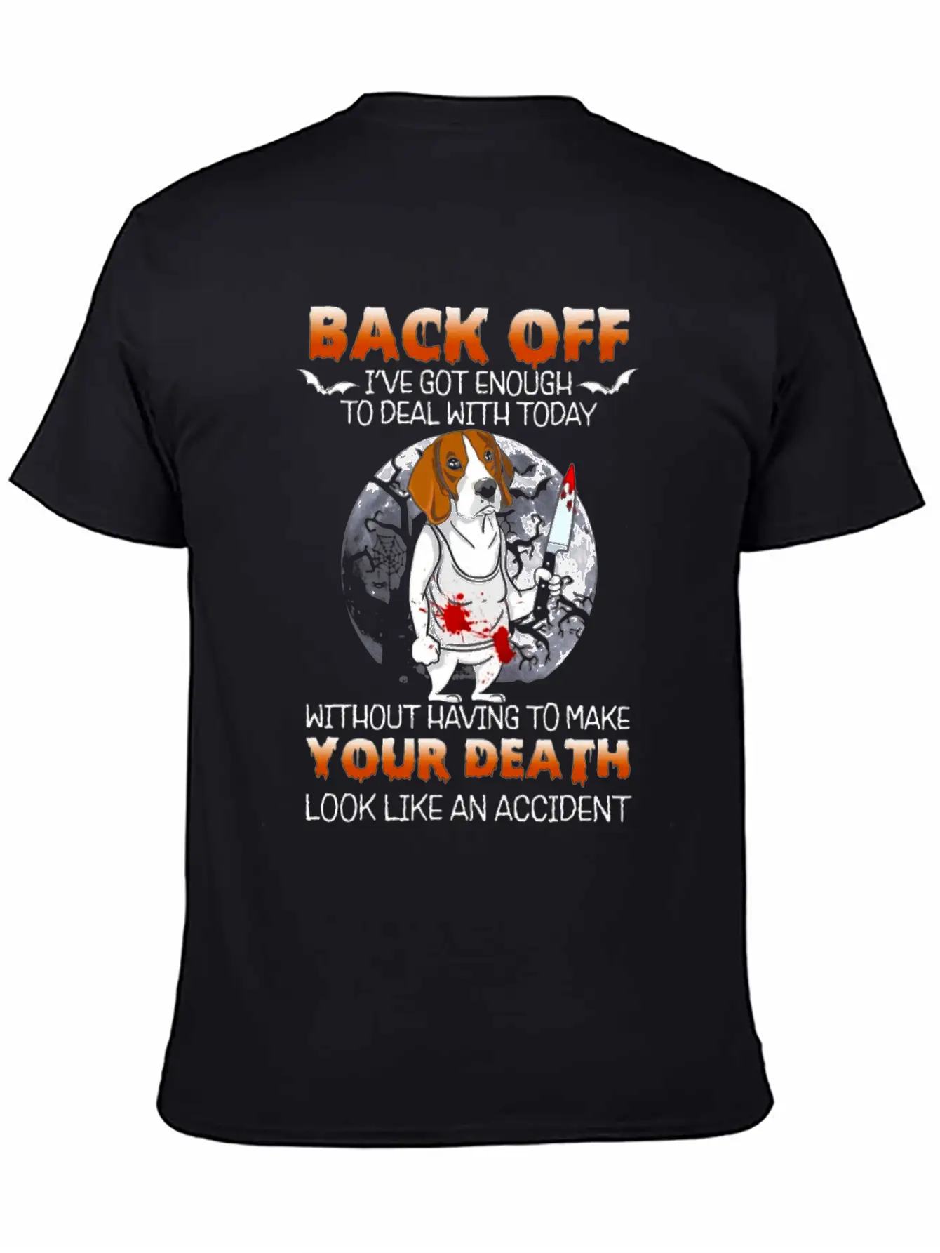Scary Moon Dog With Scary Face Stylish Everyday T-Shirt – Unisex Basic Cotton Tee