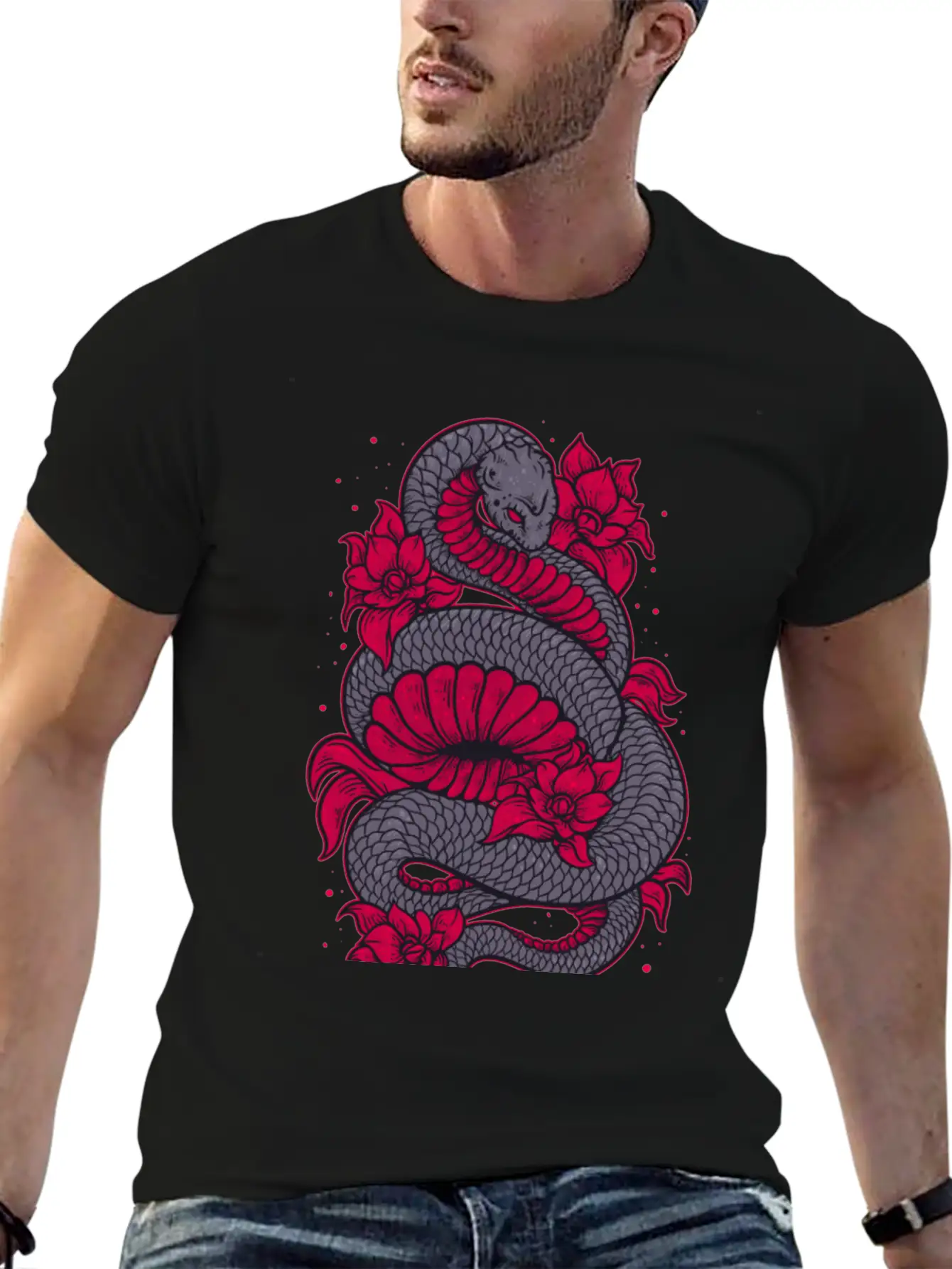 Scary Snake Unisex Casual T-Shirt – Clean Design For Daily Comfort