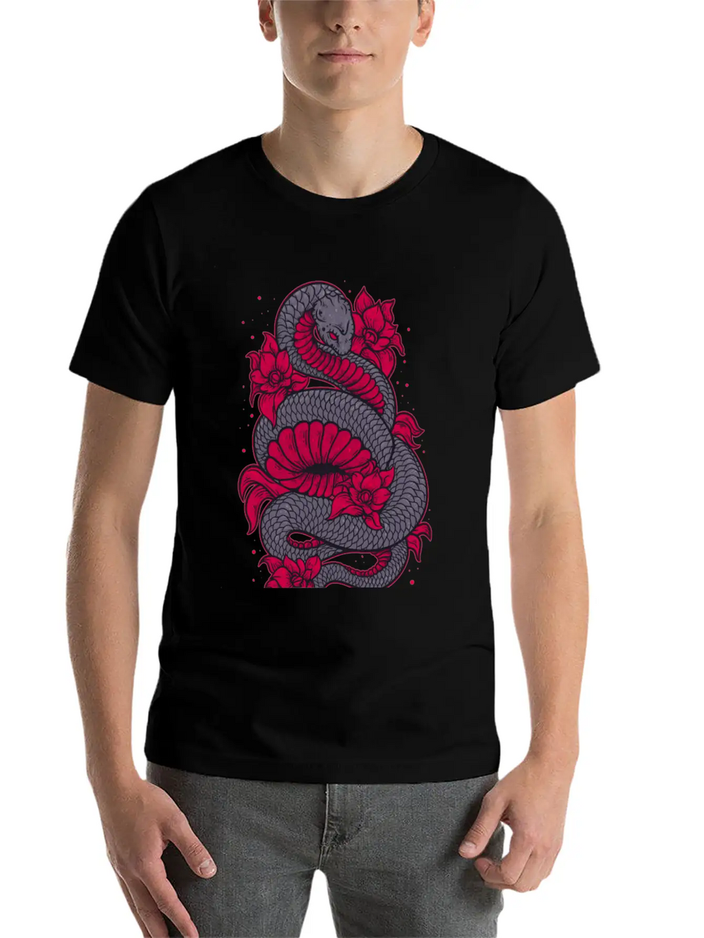 Scary Snake Unisex Casual T-Shirt – Clean Design For Daily Comfort