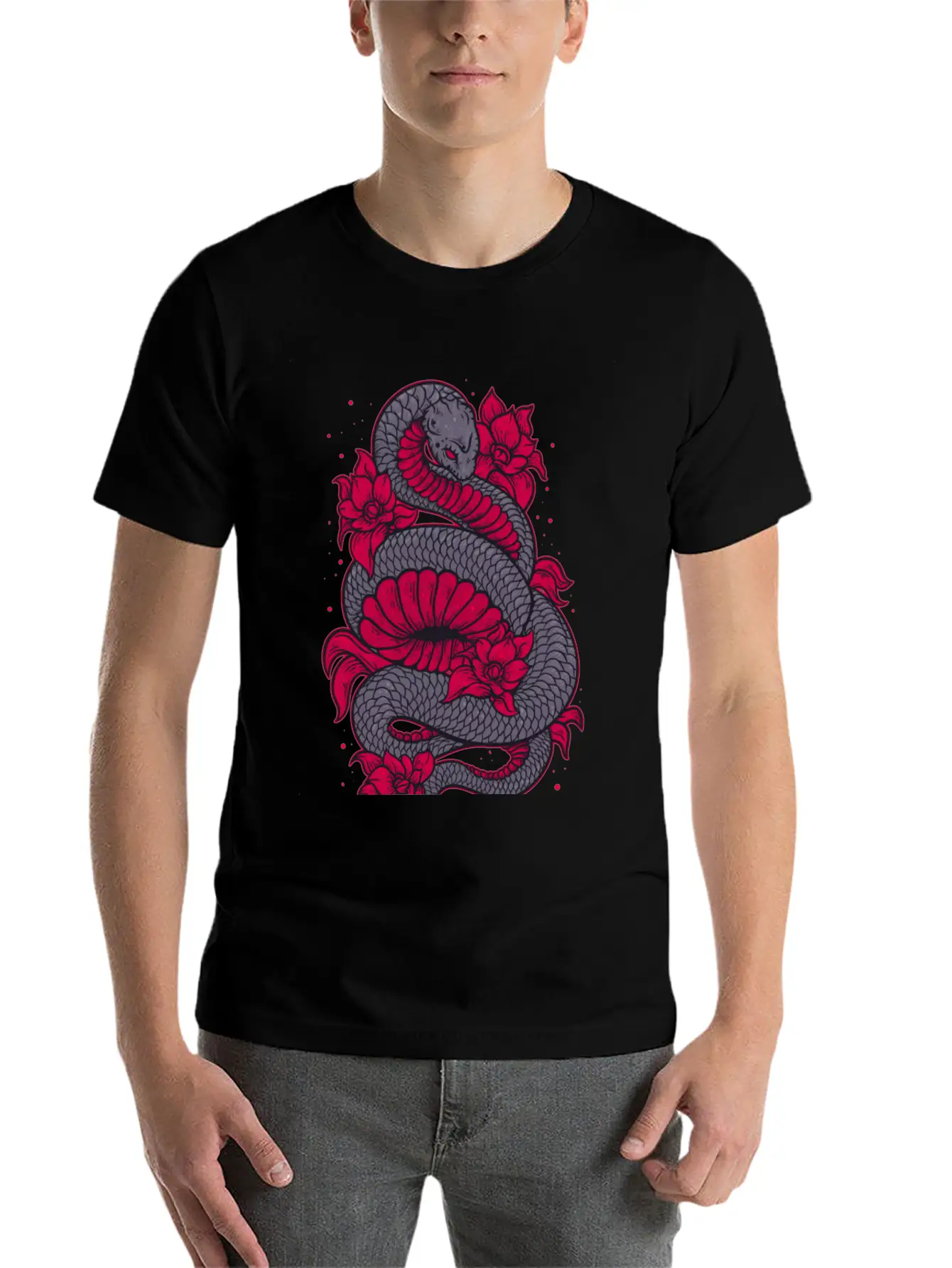 Scary Snake Unisex Casual T-Shirt – Clean Design For Daily Comfort