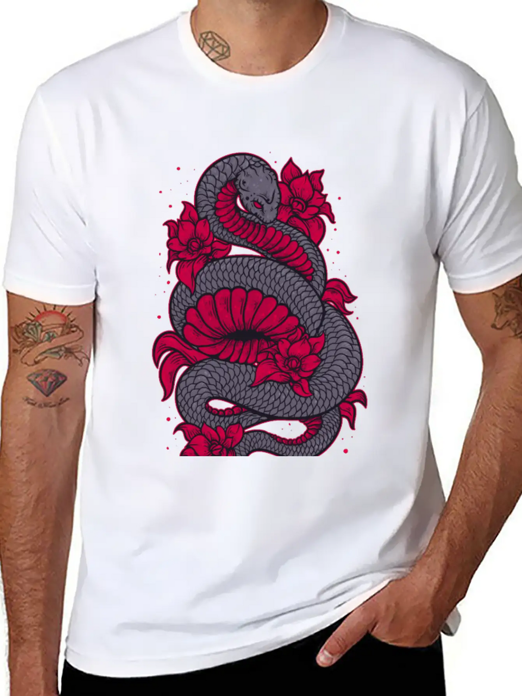 Scary Snake Unisex Casual T-Shirt – Clean Design For Daily Comfort