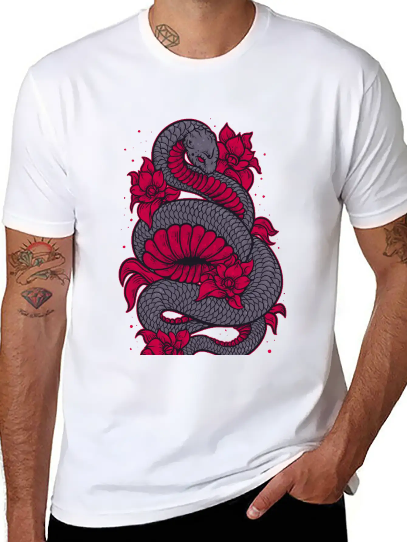 Scary Snake Unisex Casual T-Shirt – Clean Design For Daily Comfort
