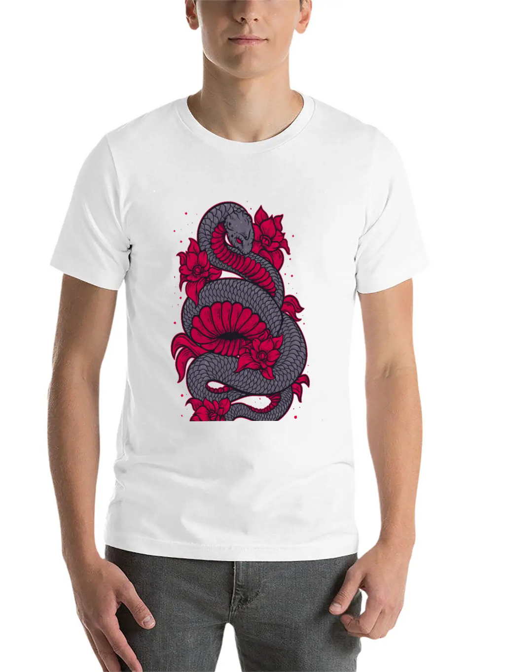 Scary Snake Unisex Casual T-Shirt – Clean Design For Daily Comfort