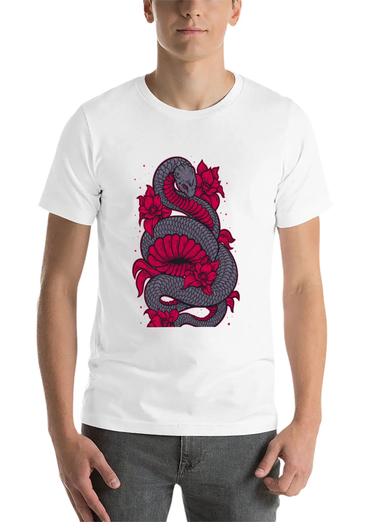 Scary Snake Unisex Casual T-Shirt – Clean Design For Daily Comfort