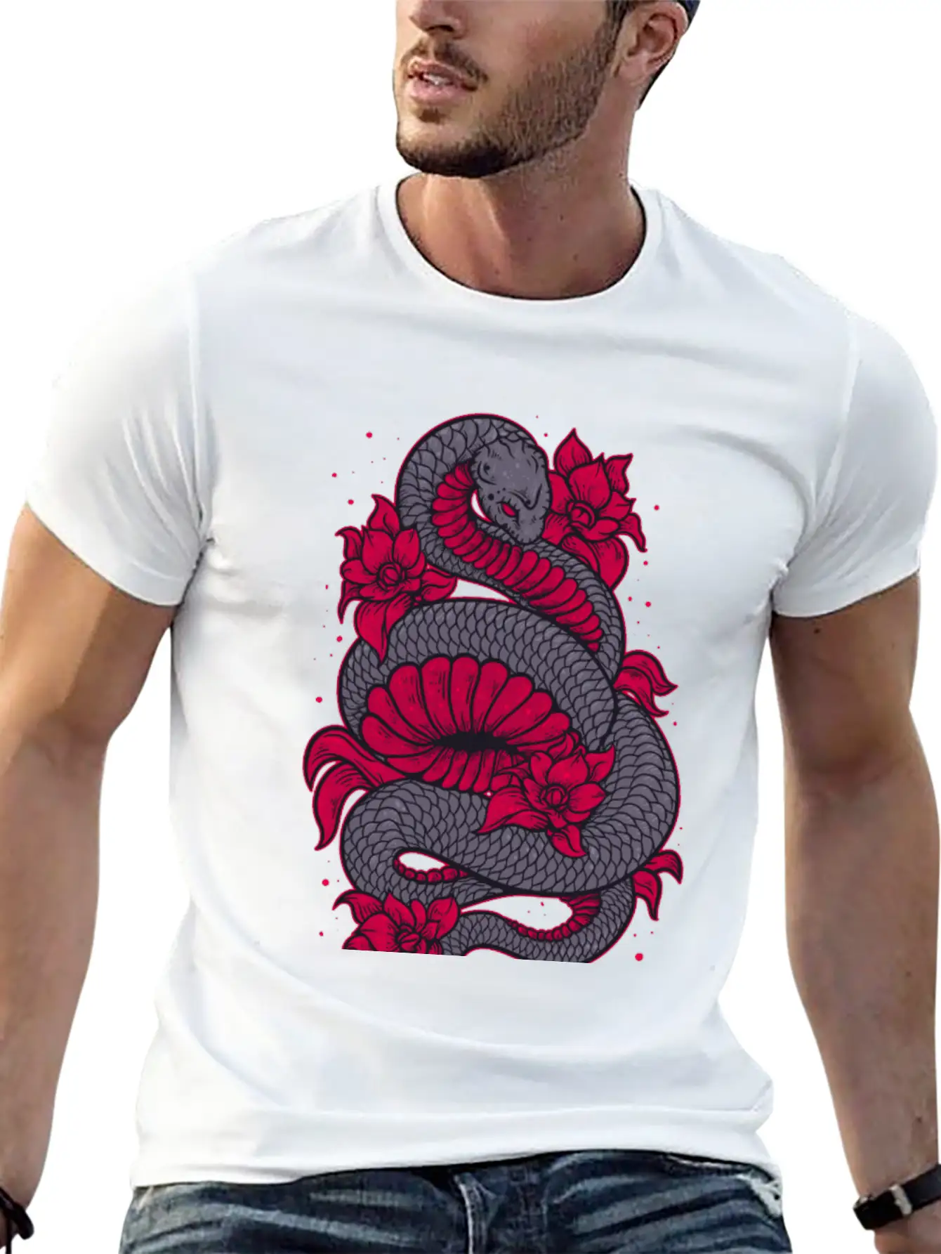 Scary Snake Unisex Casual T-Shirt – Clean Design For Daily Comfort