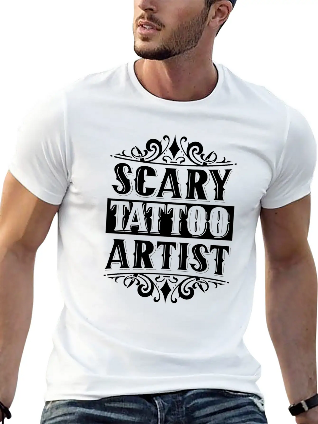 Scary Tattoo Artist Art Ink Job Breathable Soft Cotton T-Shirt – Timeless Casual Look