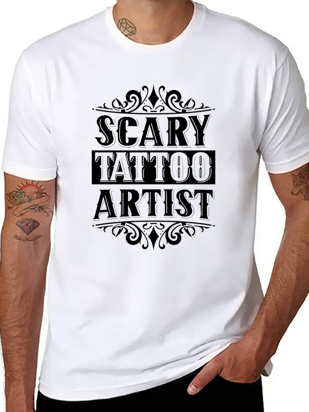 Scary Tattoo Artist Art Ink Job Breathable Soft Cotton T-Shirt – Timeless Casual Look