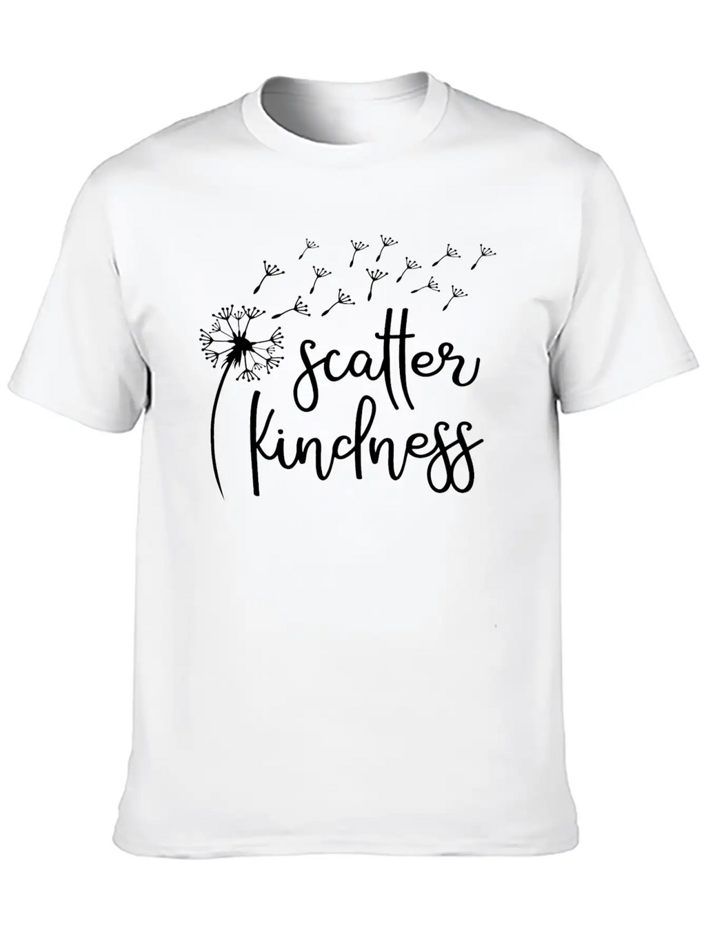 Scatter Kindness, Kindness Dandelion Wish, Be Kind Unisex Short Sleeve Soft Cotton T-Shirt – Casual Everyday Wear